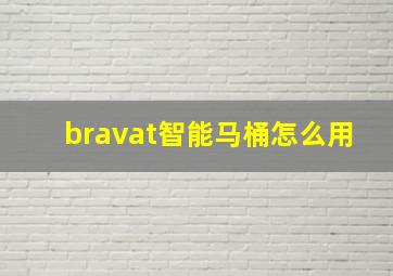 bravat智能马桶怎么用