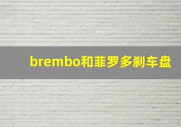 brembo和菲罗多刹车盘