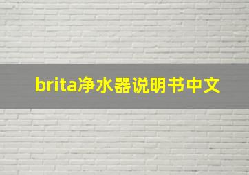 brita净水器说明书中文