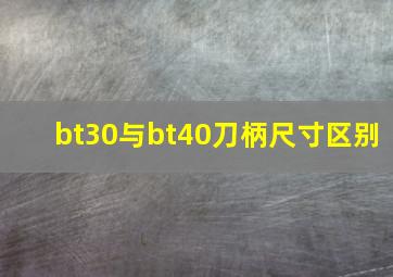 bt30与bt40刀柄尺寸区别