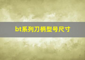 bt系列刀柄型号尺寸