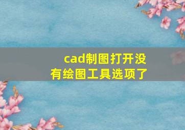 cad制图打开没有绘图工具选项了