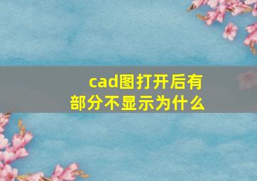 cad图打开后有部分不显示为什么