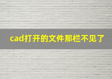 cad打开的文件那栏不见了