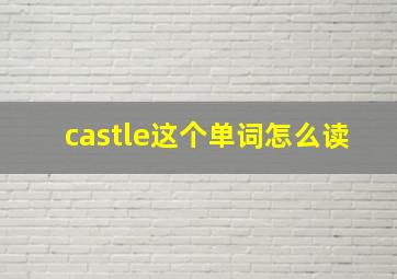 castle这个单词怎么读