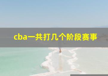 cba一共打几个阶段赛事