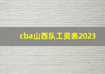 cba山西队工资表2023