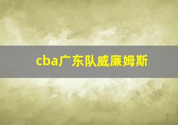 cba广东队威廉姆斯