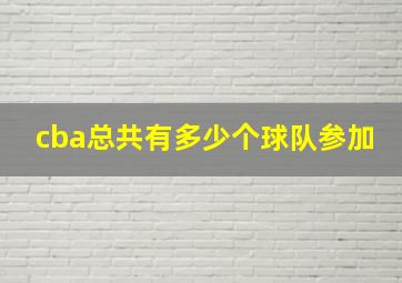 cba总共有多少个球队参加