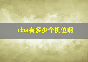 cba有多少个机位啊