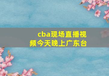 cba现场直播视频今天晚上广东台