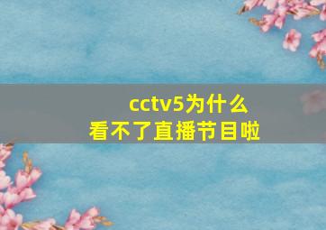 cctv5为什么看不了直播节目啦