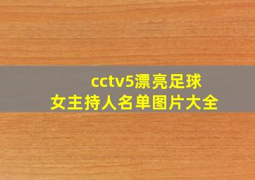 cctv5漂亮足球女主持人名单图片大全