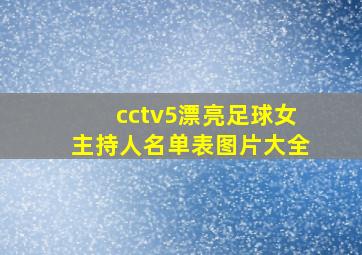 cctv5漂亮足球女主持人名单表图片大全