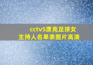 cctv5漂亮足球女主持人名单表图片高清