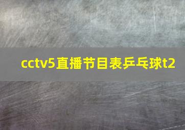 cctv5直播节目表乒乓球t2