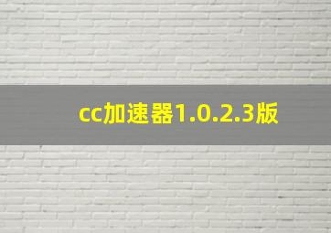 cc加速器1.0.2.3版