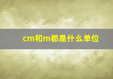 cm和m都是什么单位