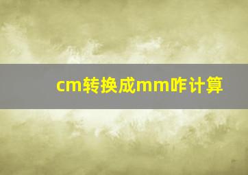 cm转换成mm咋计算