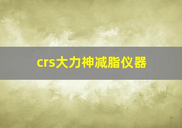 crs大力神减脂仪器