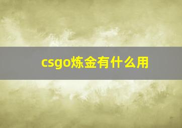 csgo炼金有什么用