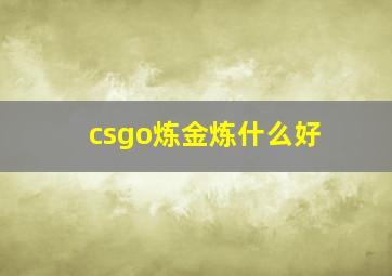 csgo炼金炼什么好