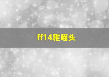 ff14雅喵头