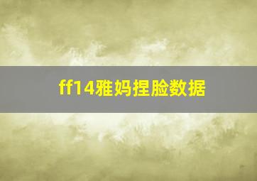 ff14雅妈捏脸数据