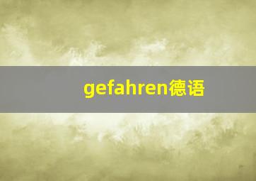 gefahren德语