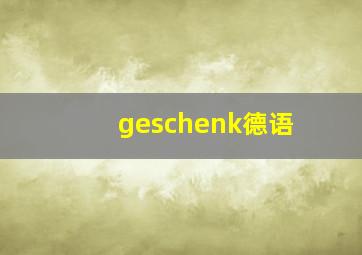 geschenk德语