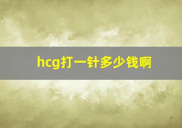 hcg打一针多少钱啊