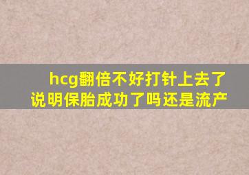 hcg翻倍不好打针上去了说明保胎成功了吗还是流产