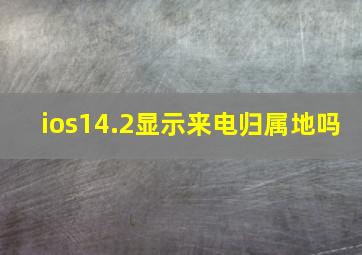 ios14.2显示来电归属地吗