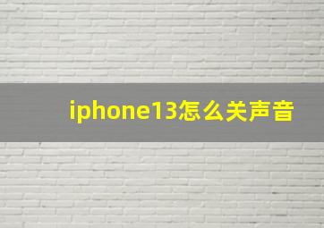 iphone13怎么关声音