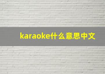 karaoke什么意思中文