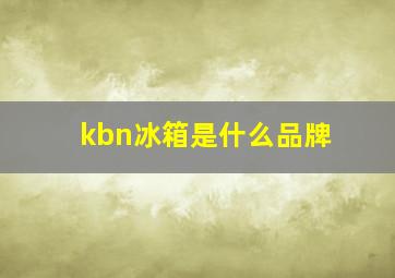 kbn冰箱是什么品牌