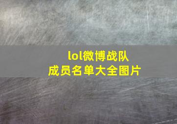 lol微博战队成员名单大全图片