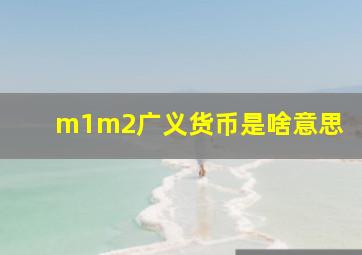 m1m2广义货币是啥意思