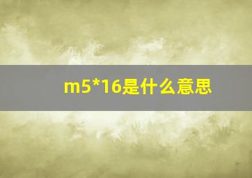 m5*16是什么意思