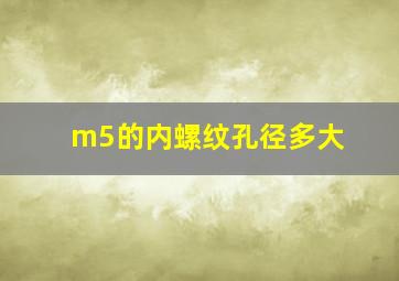 m5的内螺纹孔径多大