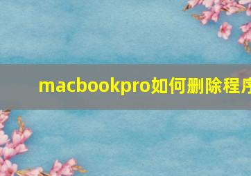 macbookpro如何删除程序