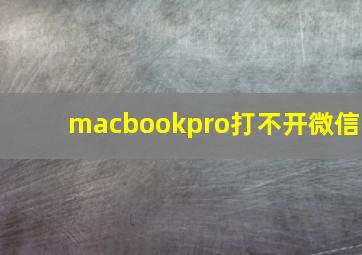 macbookpro打不开微信