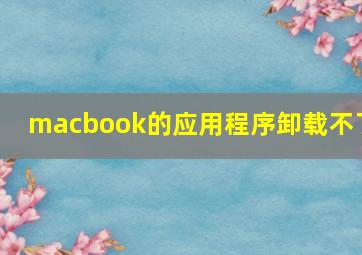 macbook的应用程序卸载不了