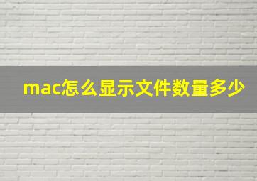 mac怎么显示文件数量多少