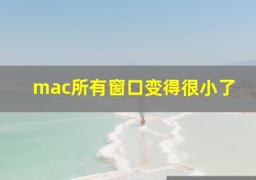 mac所有窗口变得很小了