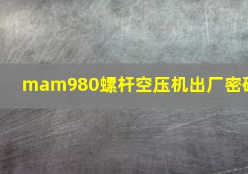 mam980螺杆空压机出厂密码