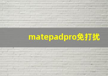 matepadpro免打扰