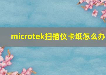 microtek扫描仪卡纸怎么办