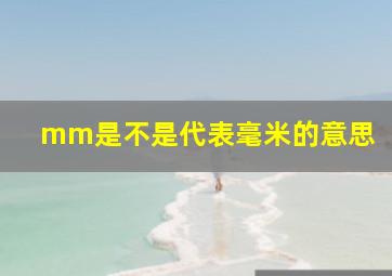 mm是不是代表毫米的意思