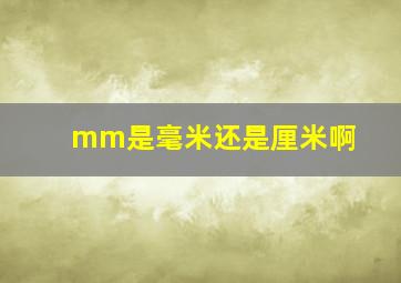 mm是毫米还是厘米啊